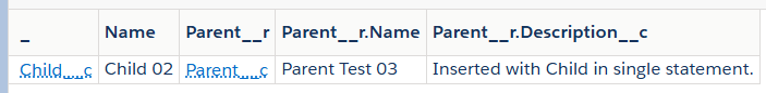Child__c and new Parent after inserting together with single Insert/Upsert.